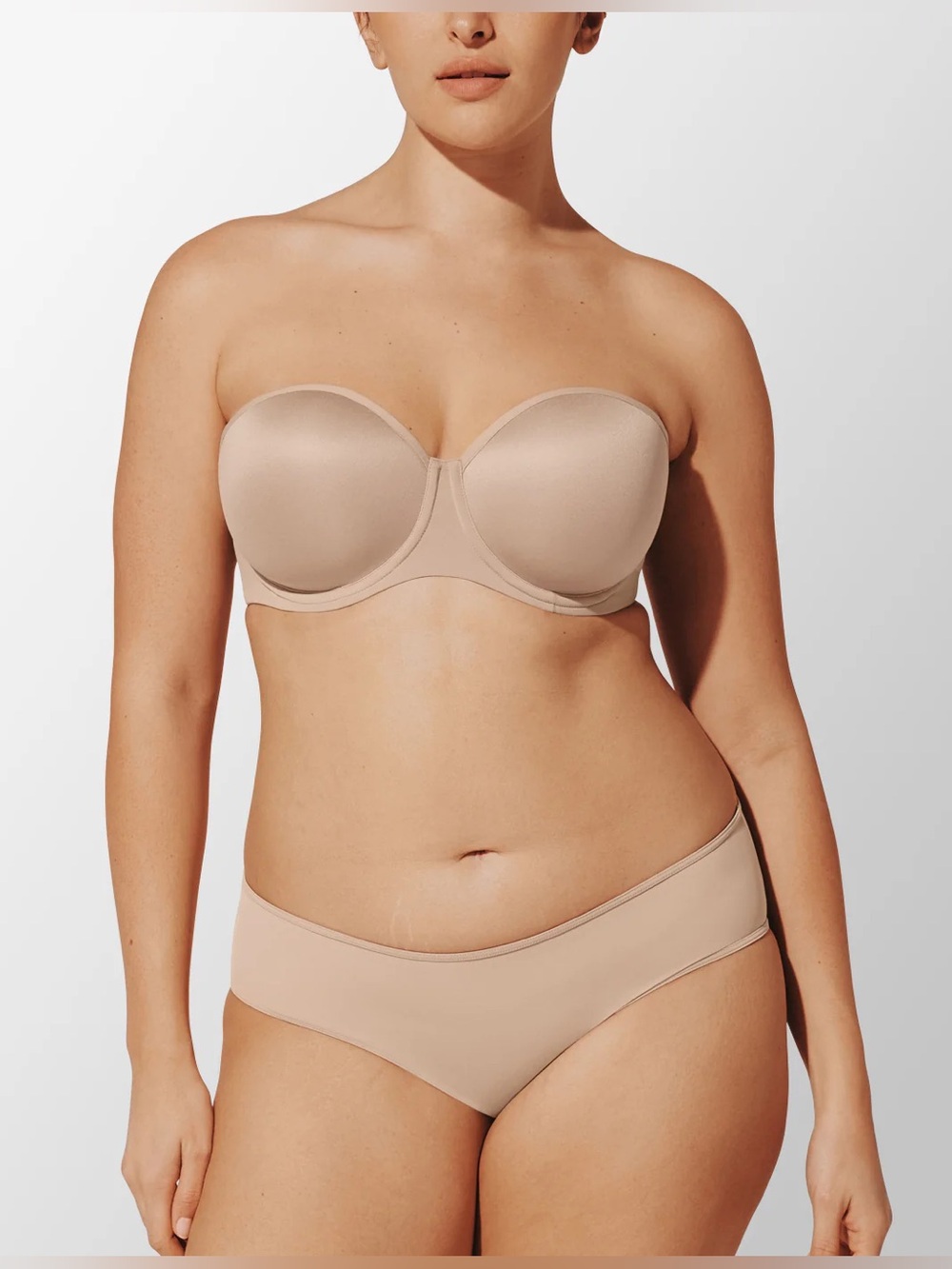 Nwt Thirdlove 24/7 Classic Strapless Bra 34c 1/2 Nude High Support Underwire